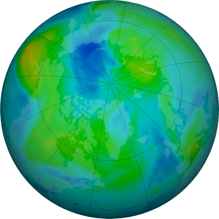 Arctic ozone map for 27 September 2020